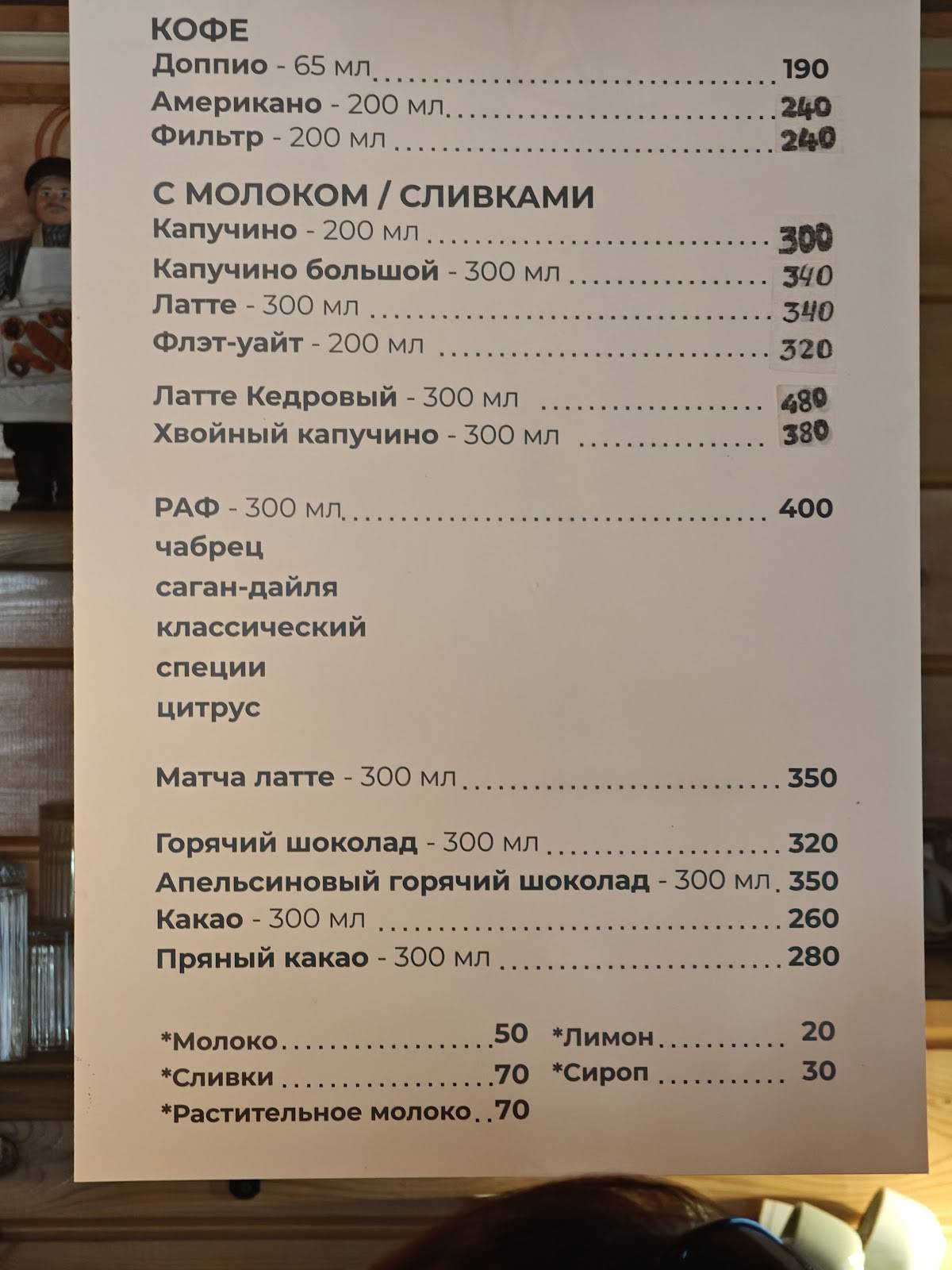 Воскресение меню