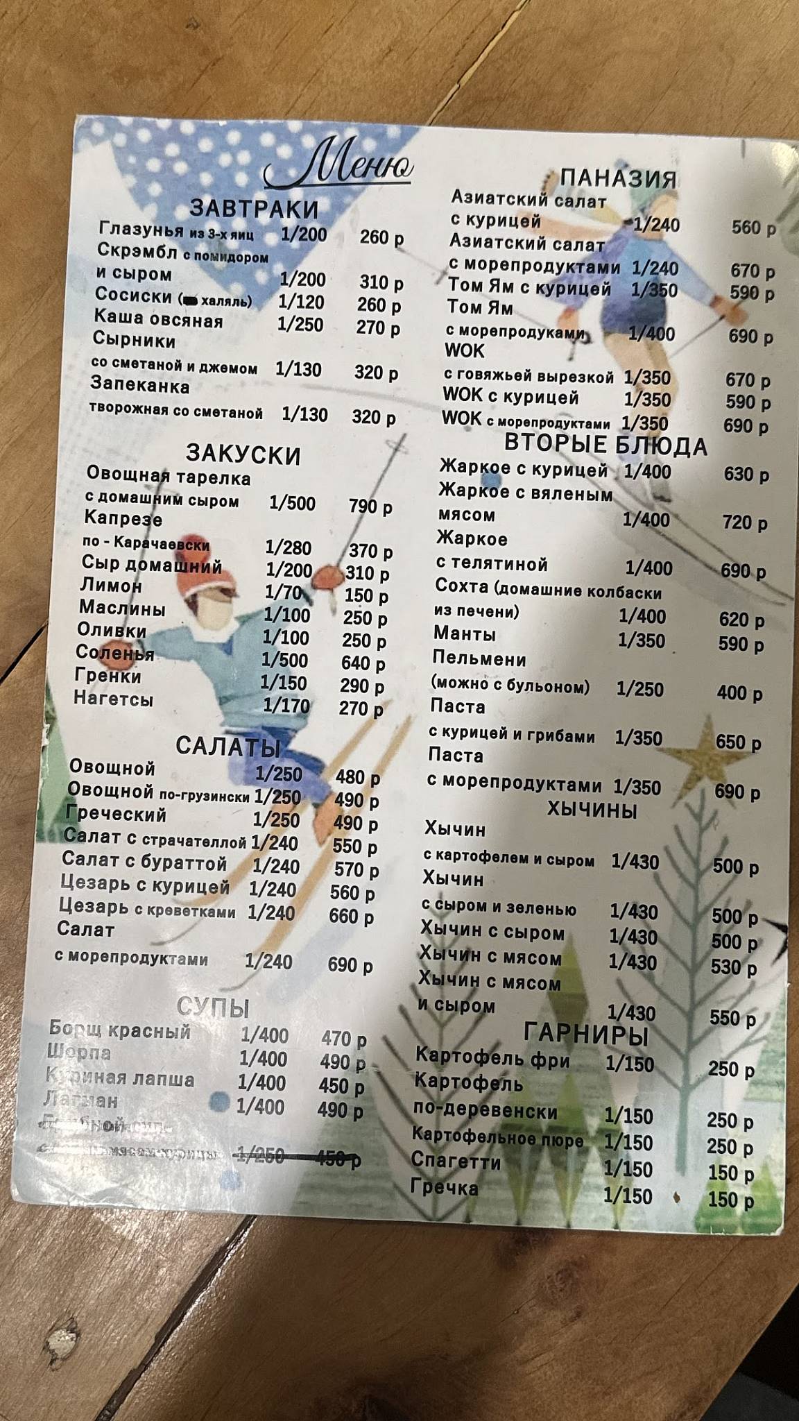 Высота 1650 меню