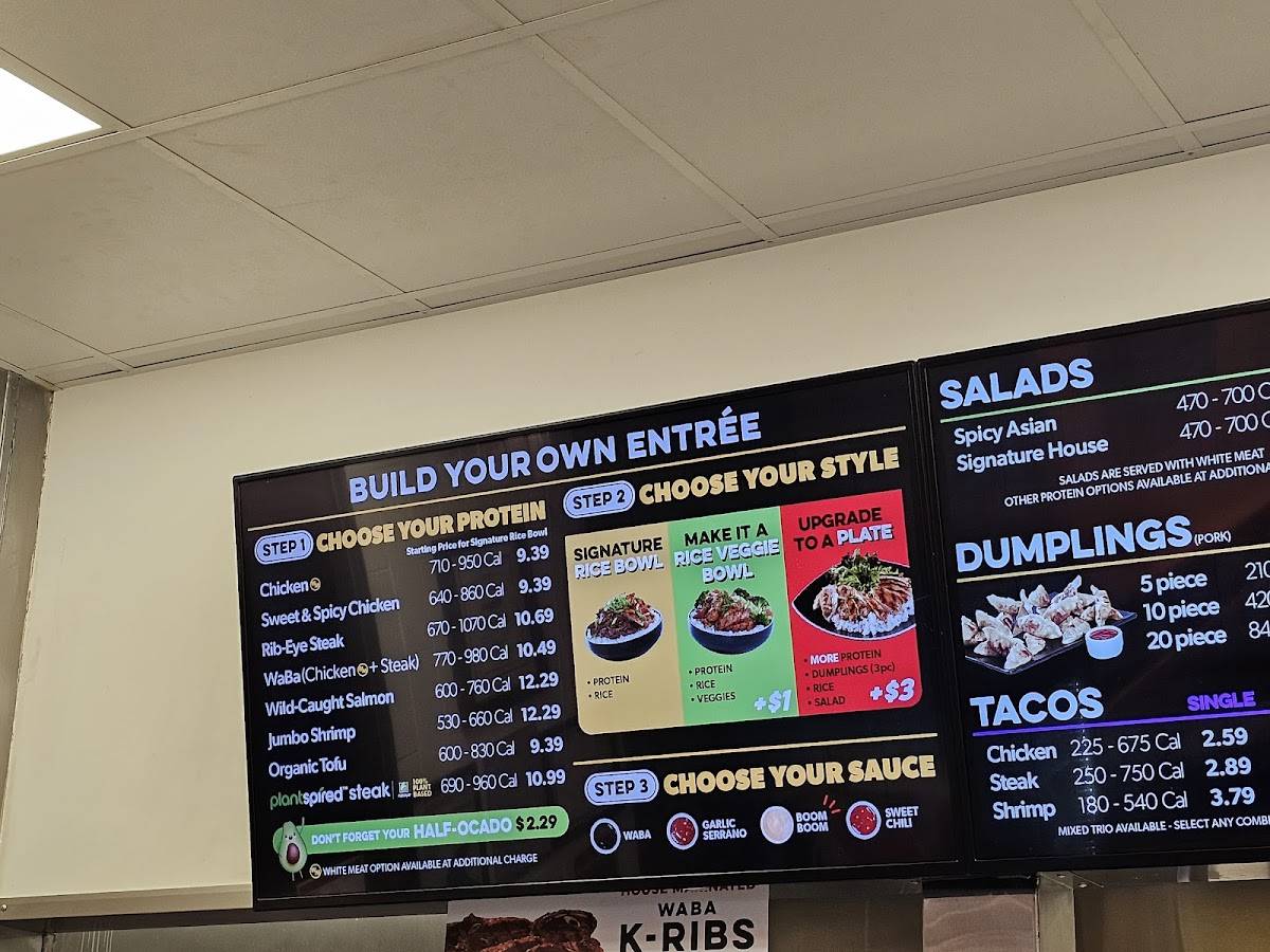 WaBa Grill меню