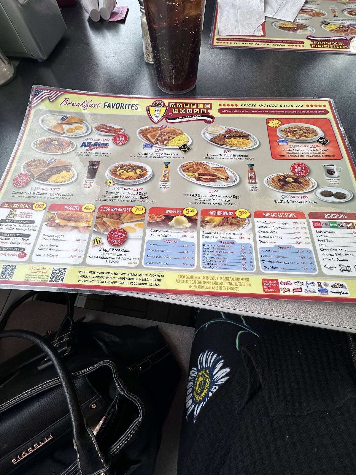 Waffle House меню