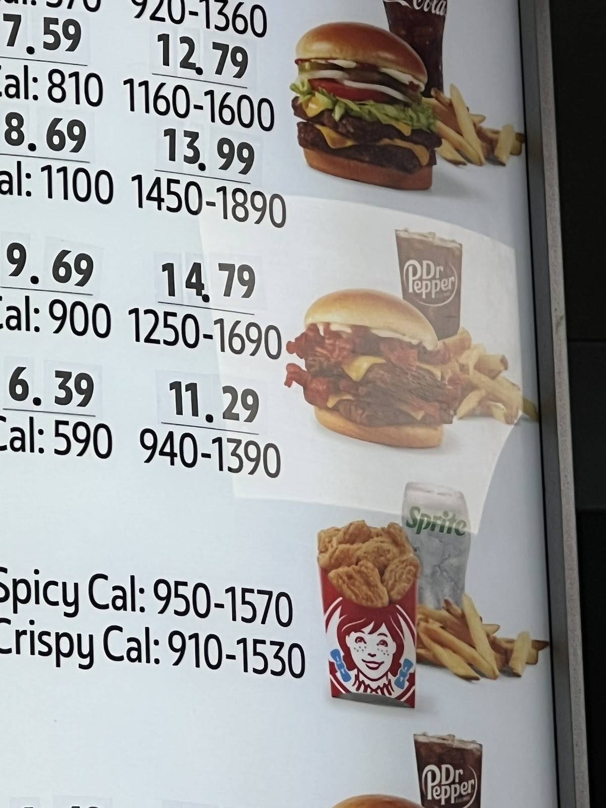 Wendy's меню