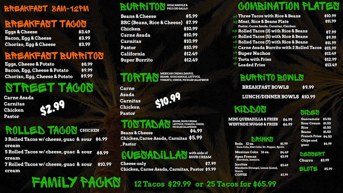 Westside Tacos меню