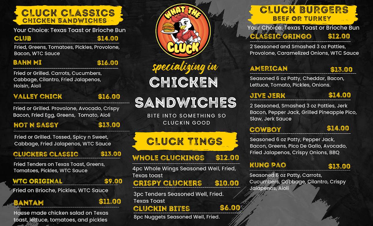 What The Cluck меню