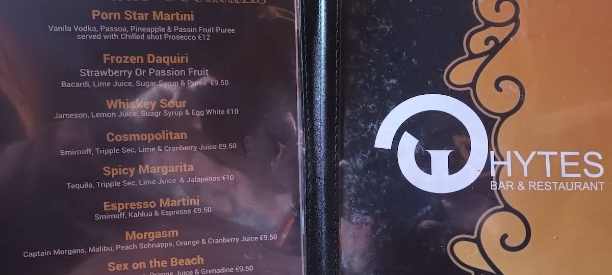 Whytes Bar and Restaurant меню