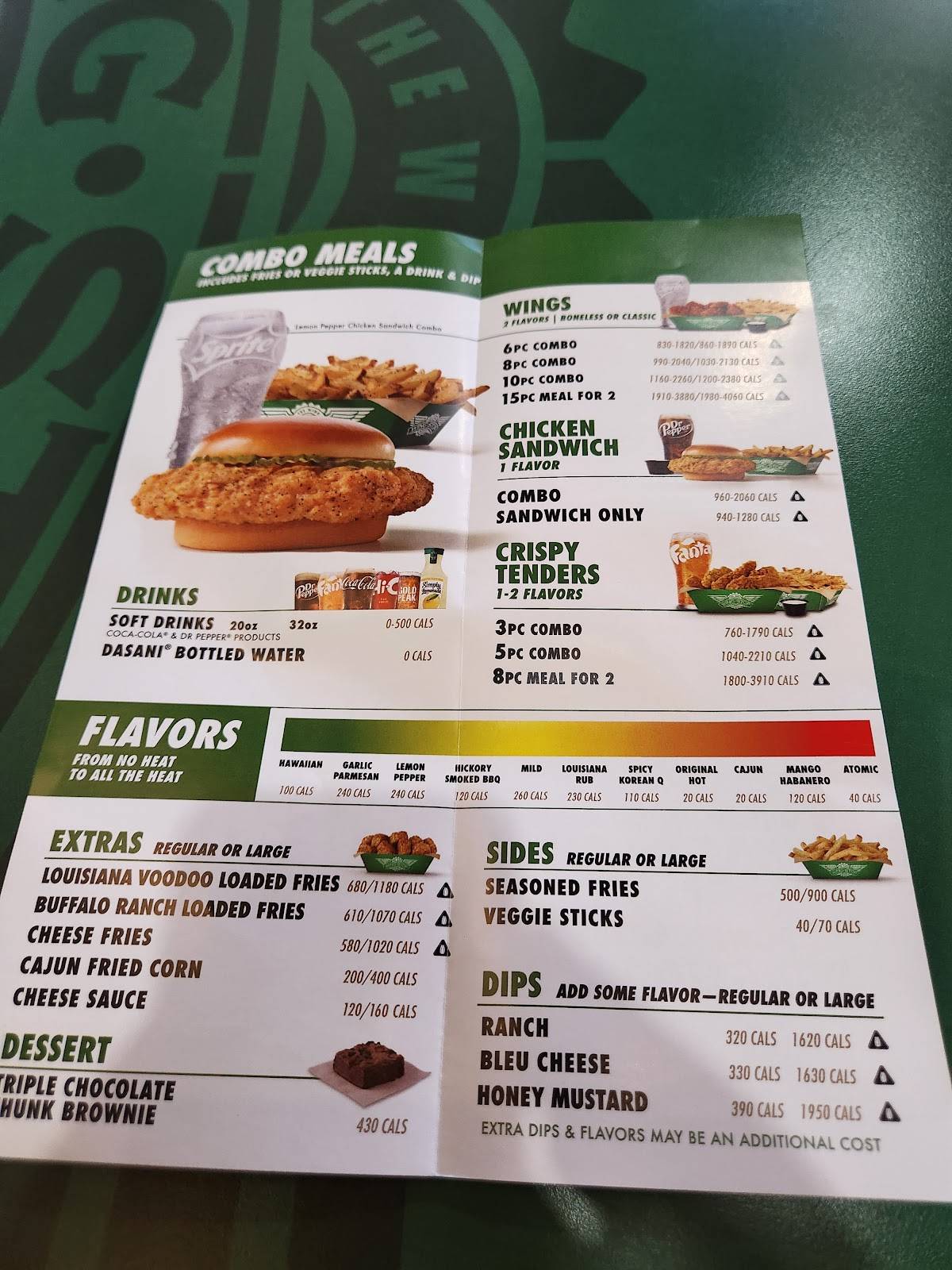 Wingstop меню