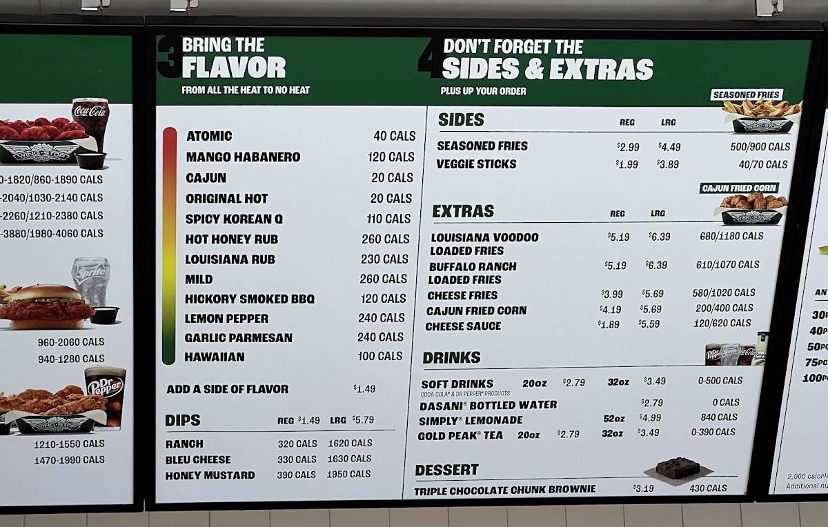 Wingstop меню