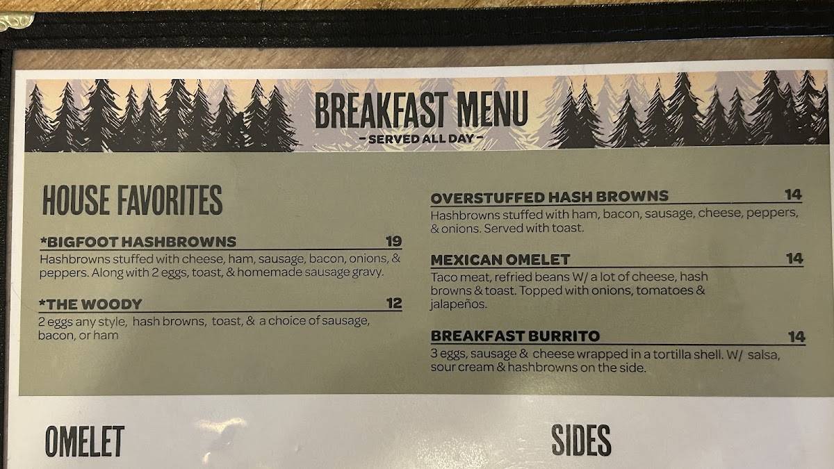 Woodsman Cafe меню