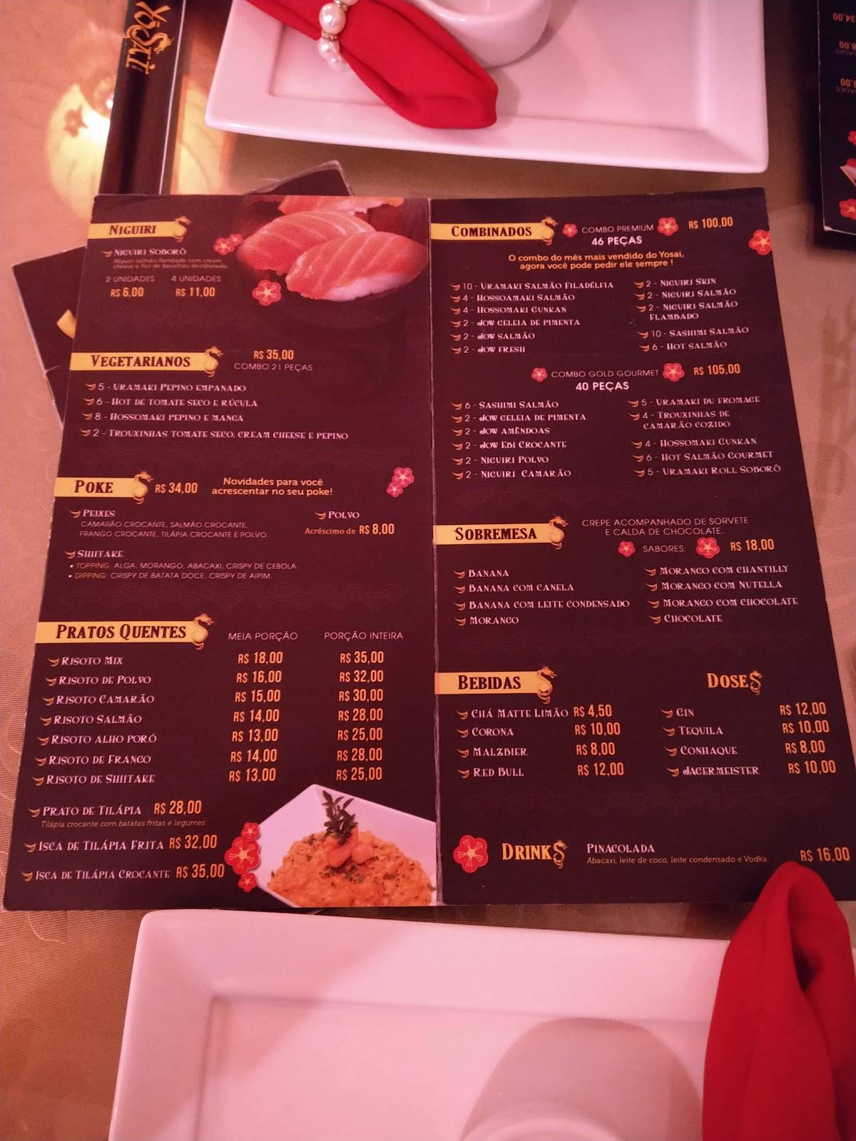Yosai Sushi меню