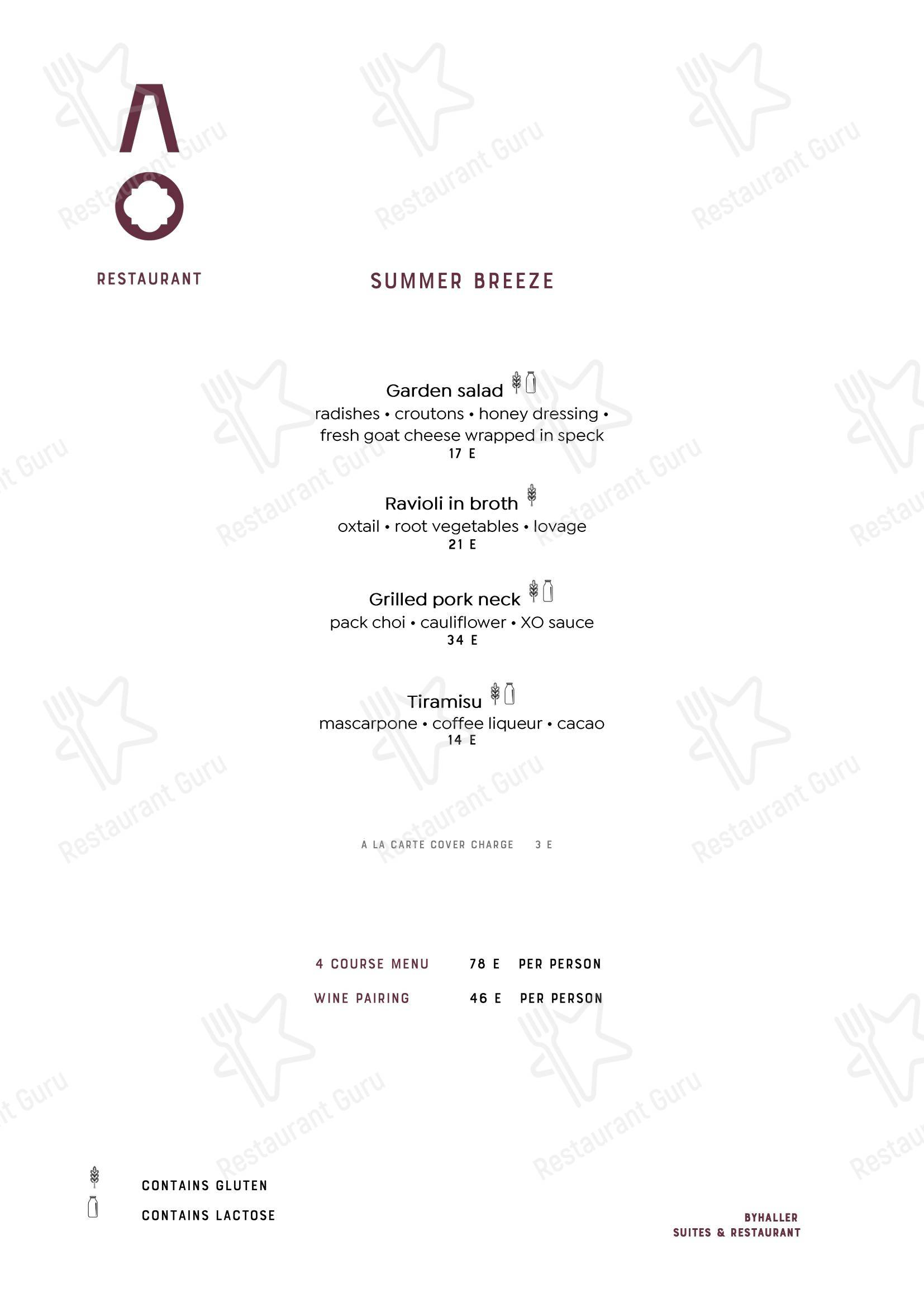 Меню паба и бара byHaller Suites & AO Restaurant - Коктейльная карта