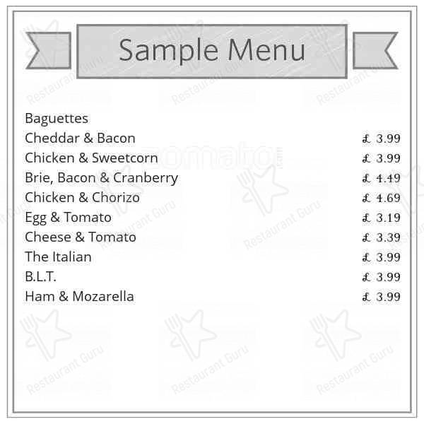 Upper Crust меню