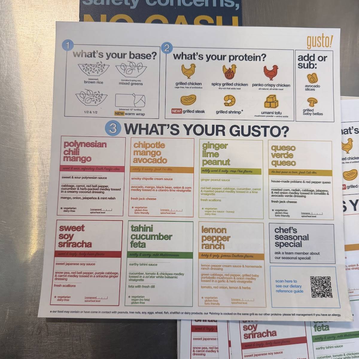 gusto! - healthy bowls & wraps меню