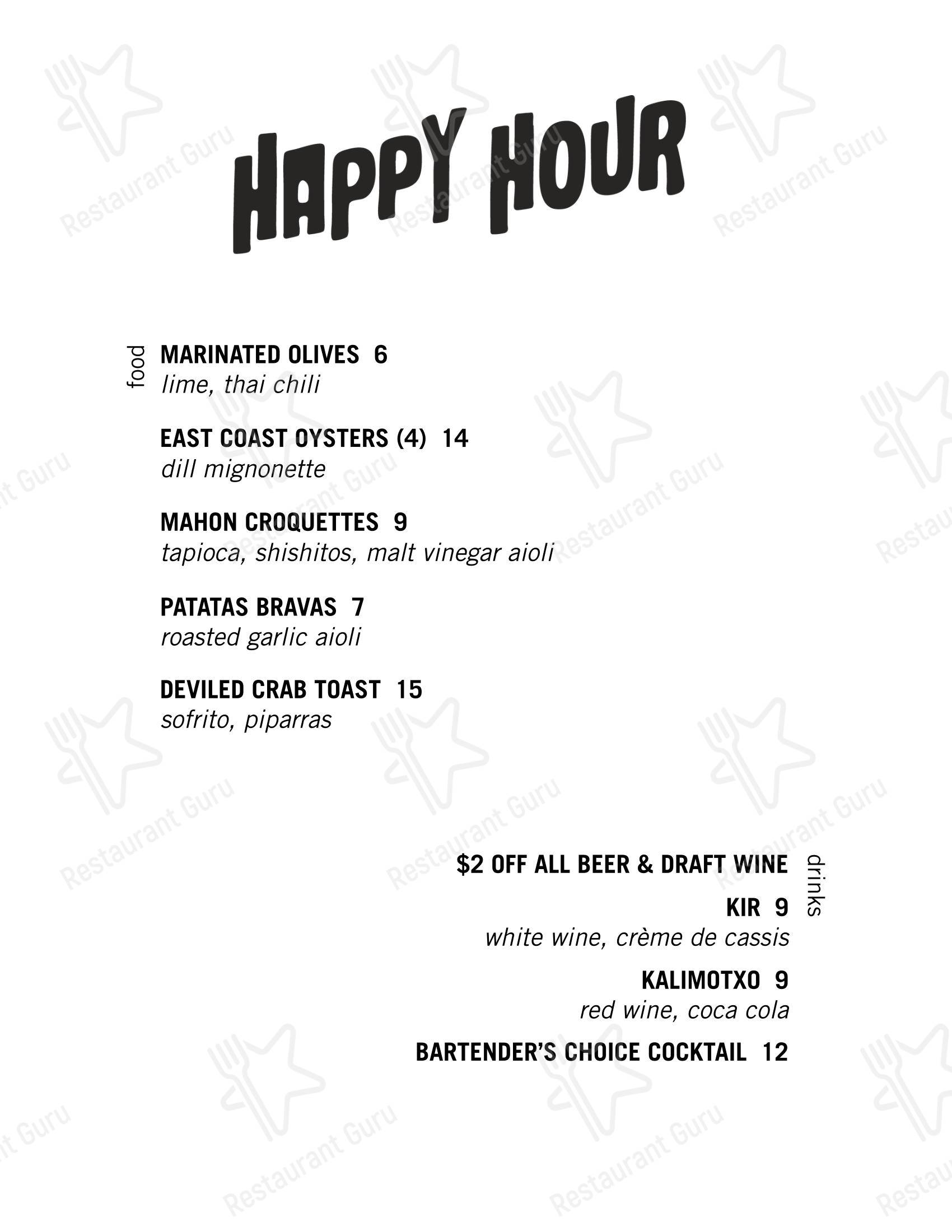 Меню паба и бара Banshee Restaurant - Lunch Menu