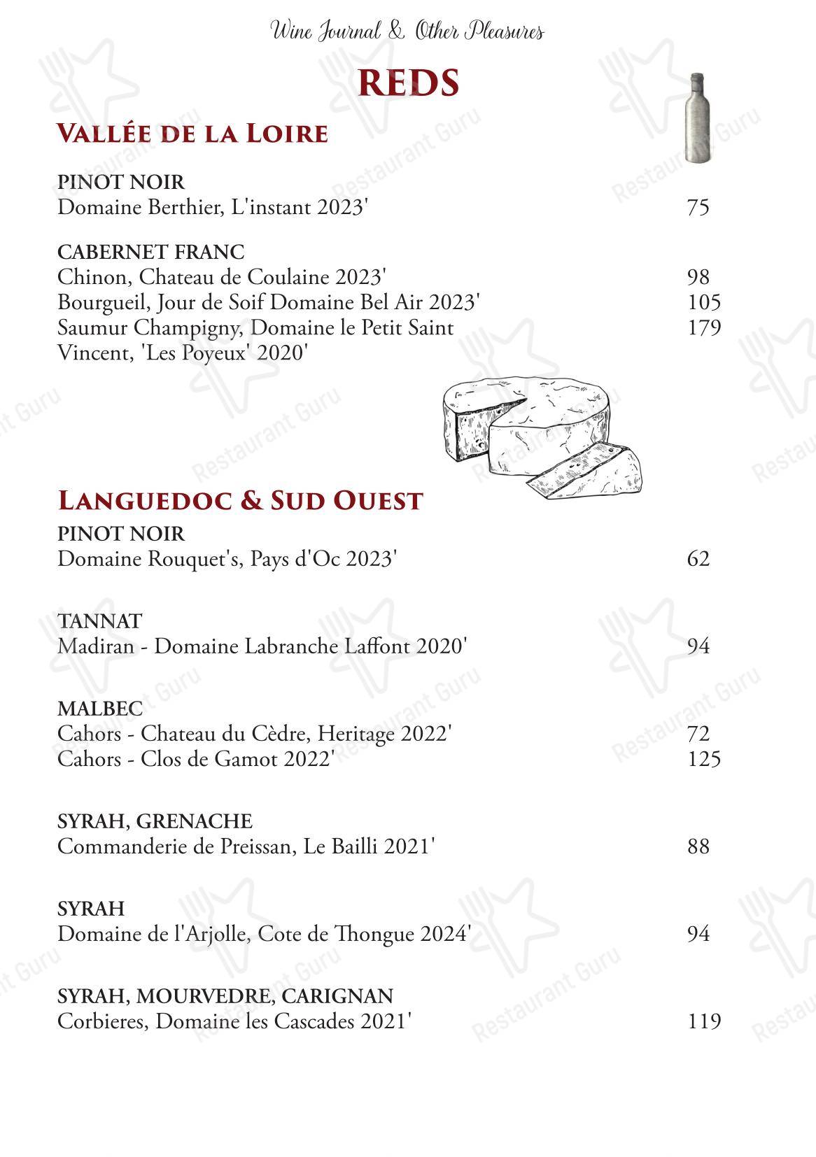 Dinner Menu паба и бара Bon Ap' Petit Bistro