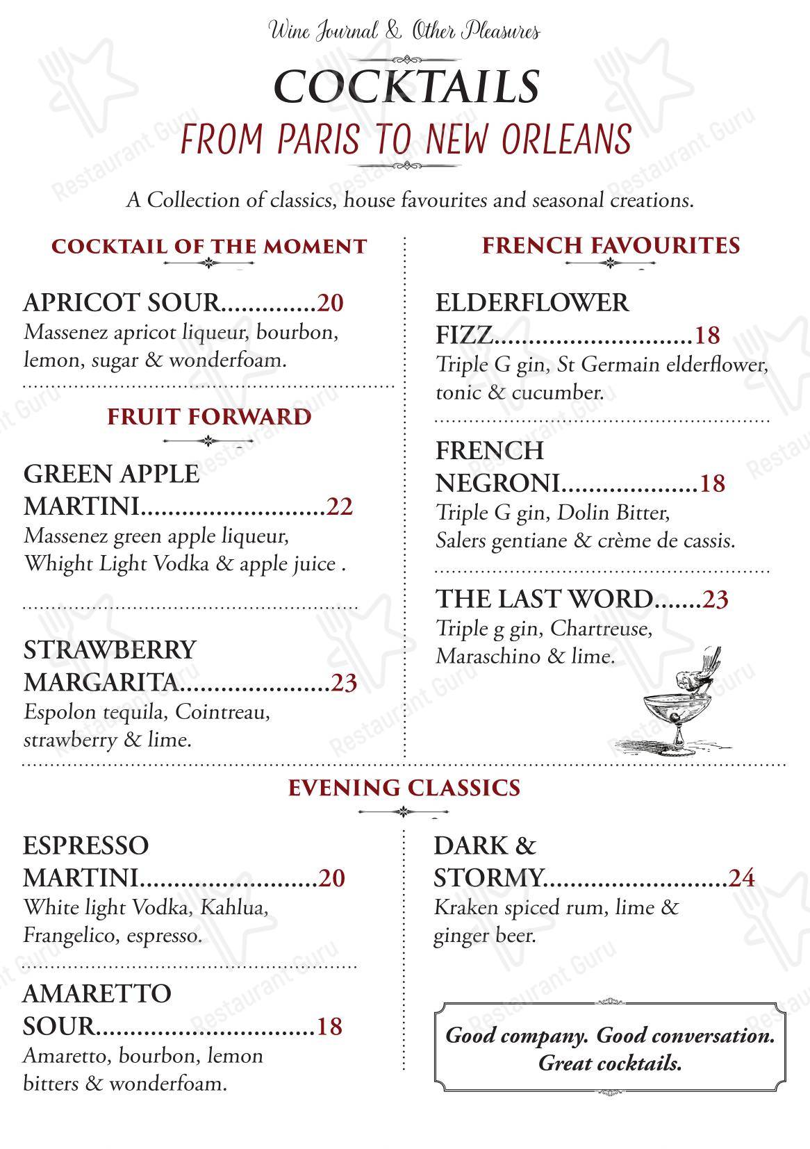 Bon Ap' Petit Bistro в Фицрое - Dinner Menu