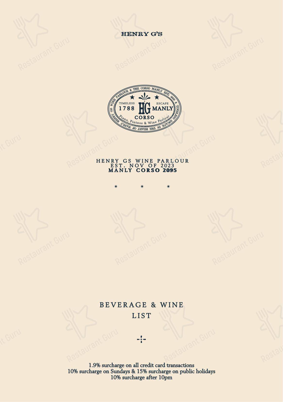 Детское паба и бара Henry G's Wine Parlour в Манли
