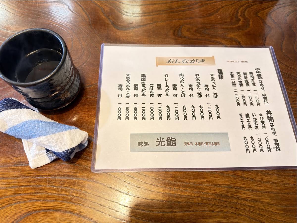 光鮨 меню