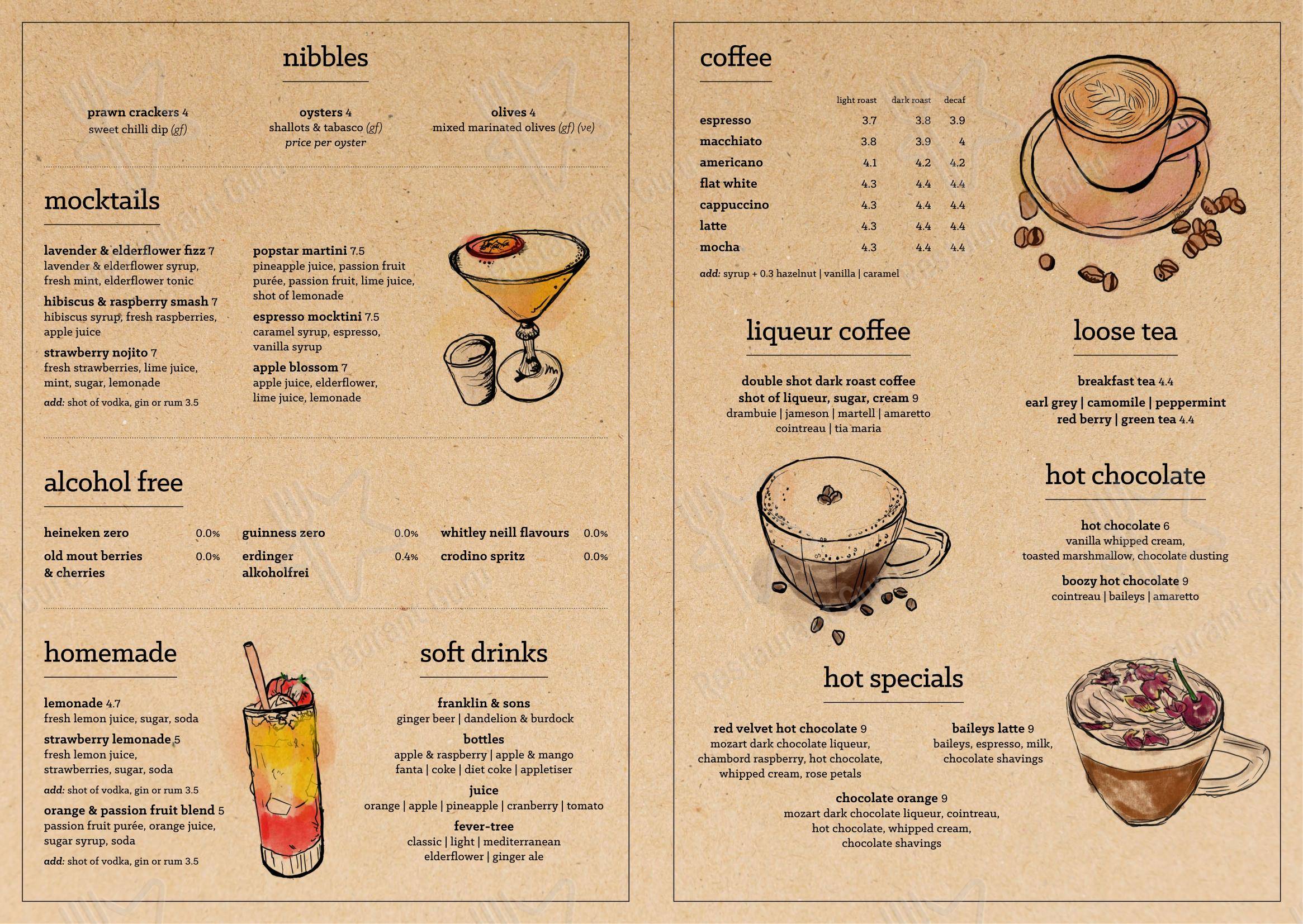 Takeaway Menu паба и бара Lytham House