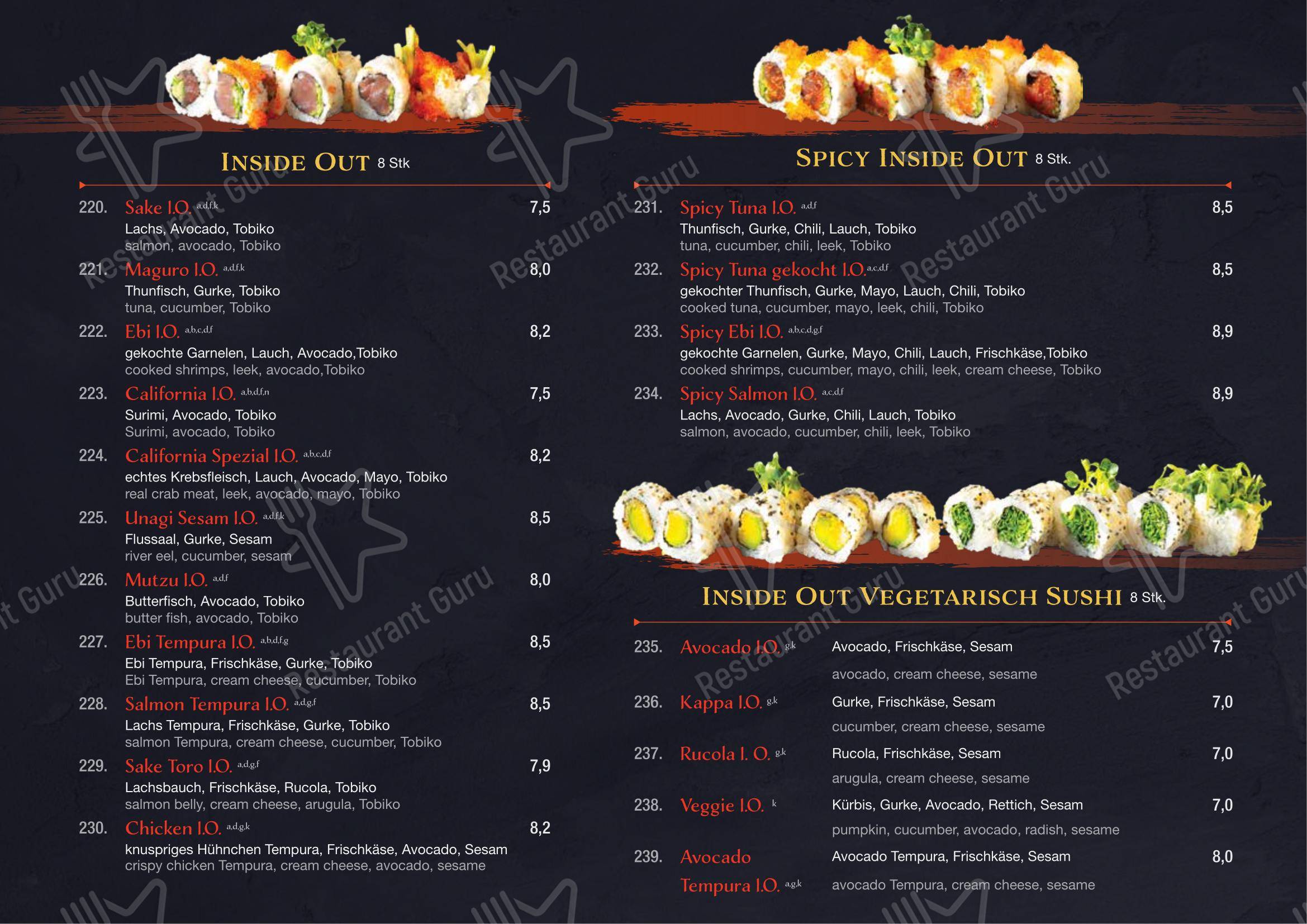 Основное меню ресторана Miss Hoian Restaurant