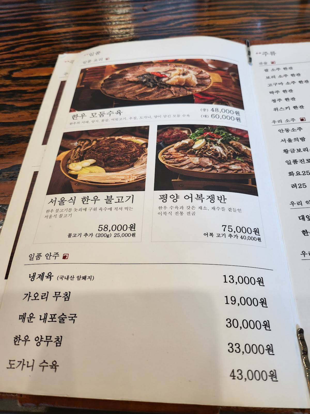 깨비옥 меню