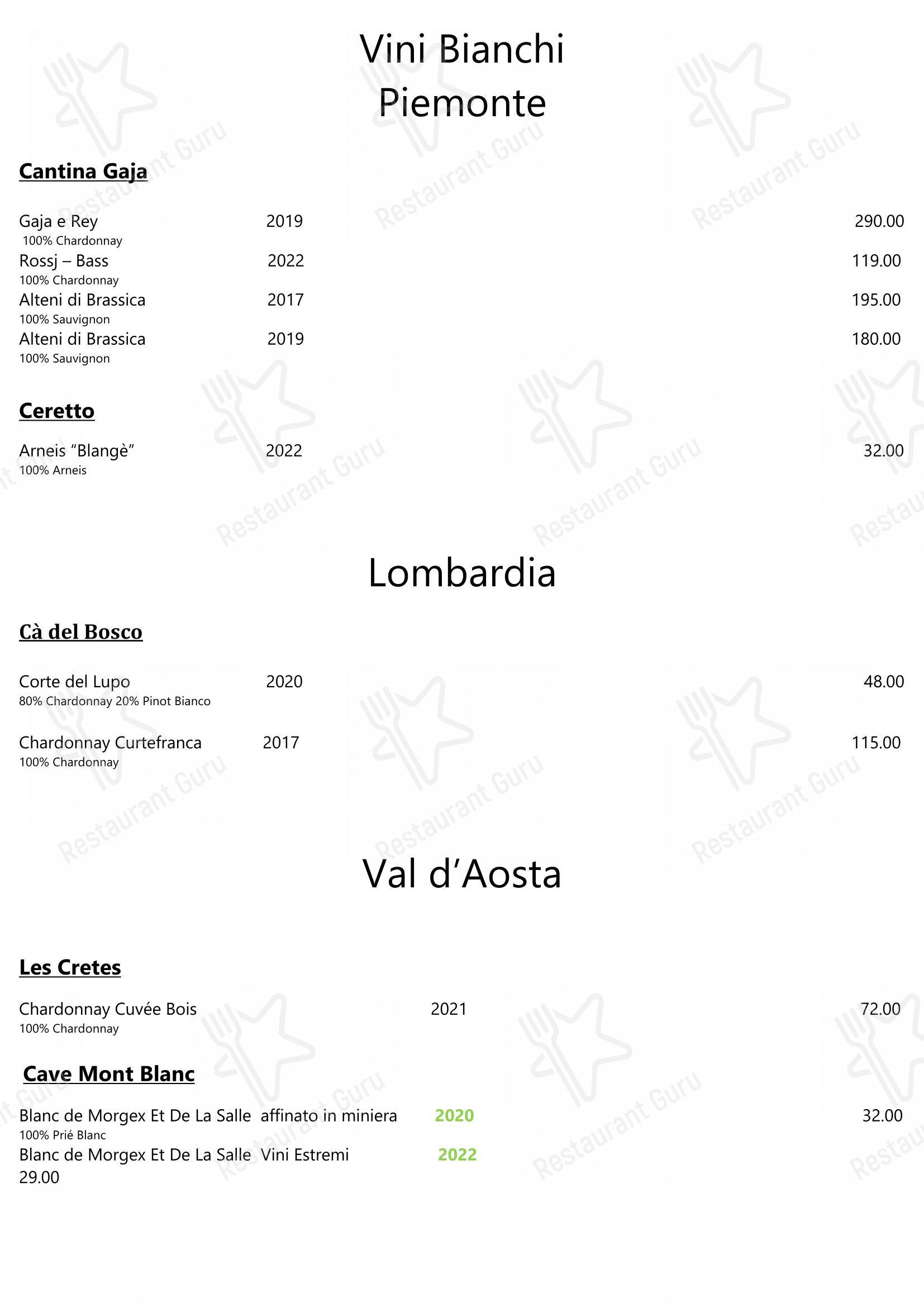 菜单 ресторана Ristorante Consolini