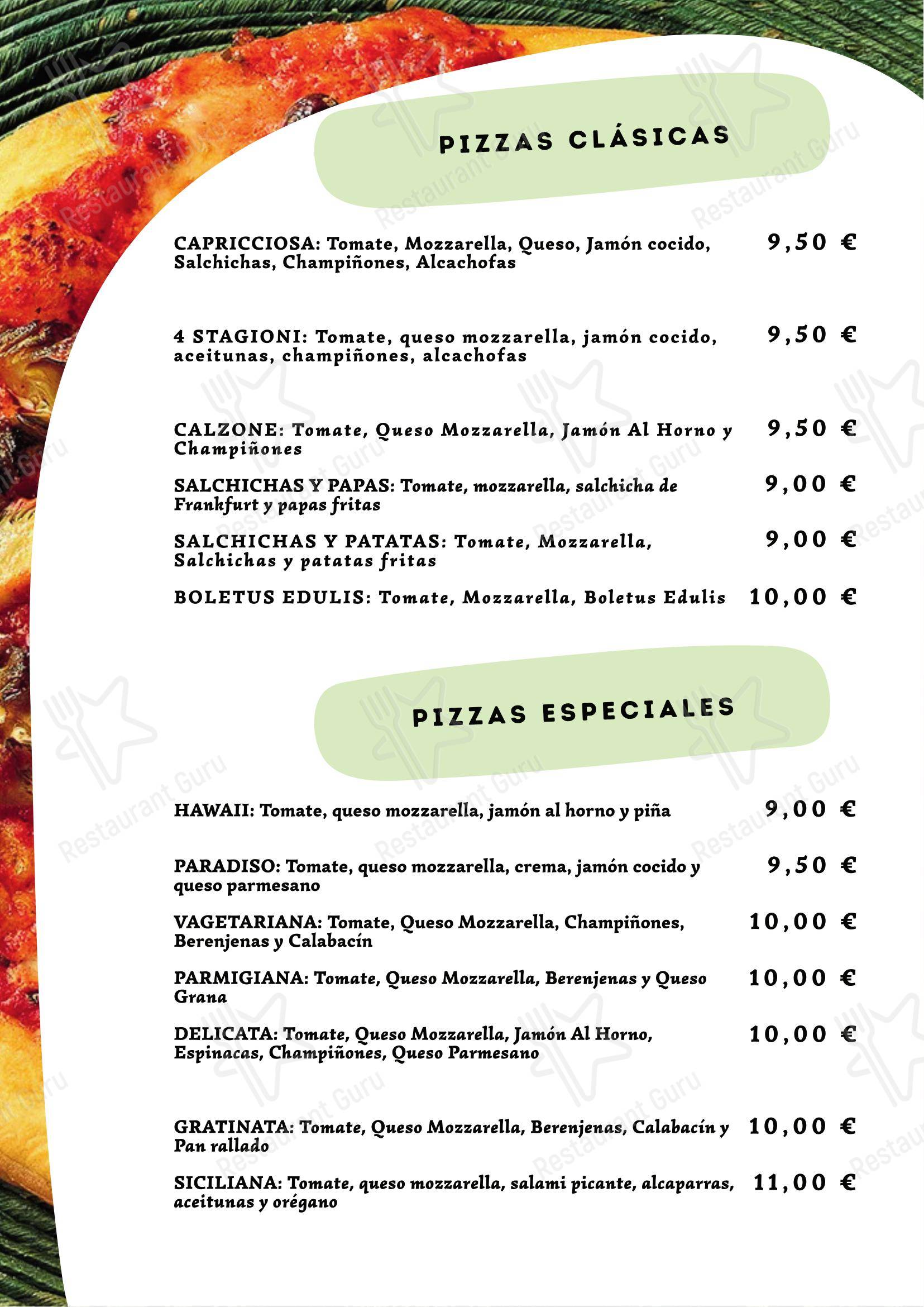 Меню паба и бара Ristorante Pizzeria Auriga - Меню напитков