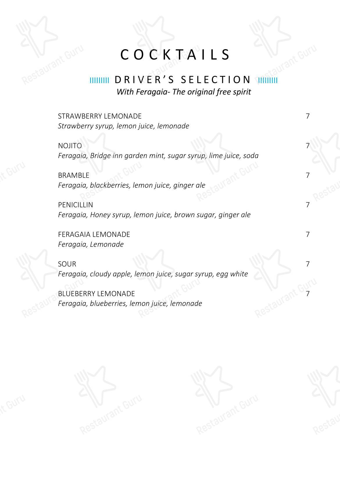 The Bridge Inn в Эдинбурге - Wine Menu
