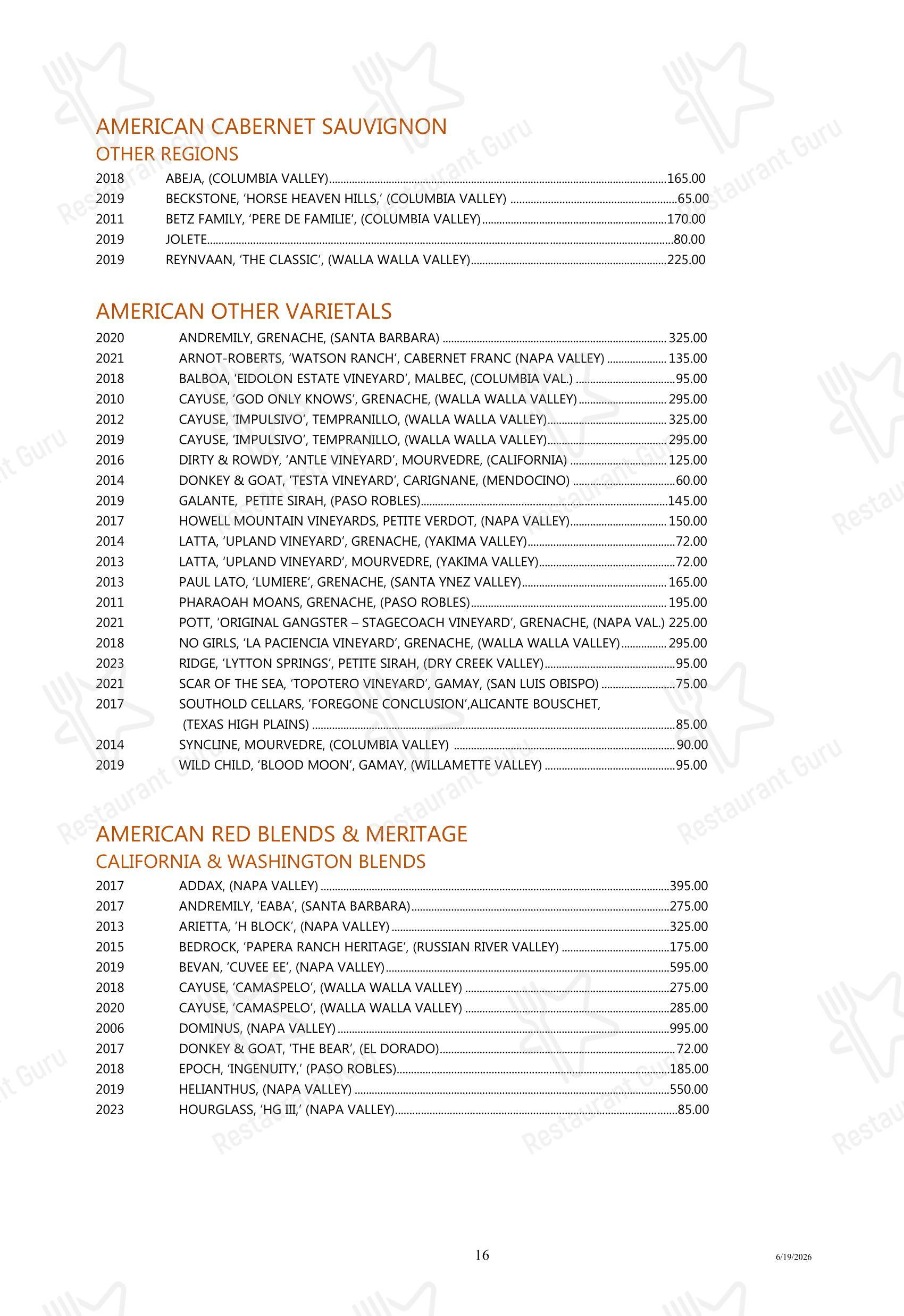 Tony's в Хьюстоне - Boronia Catering Menu Pack