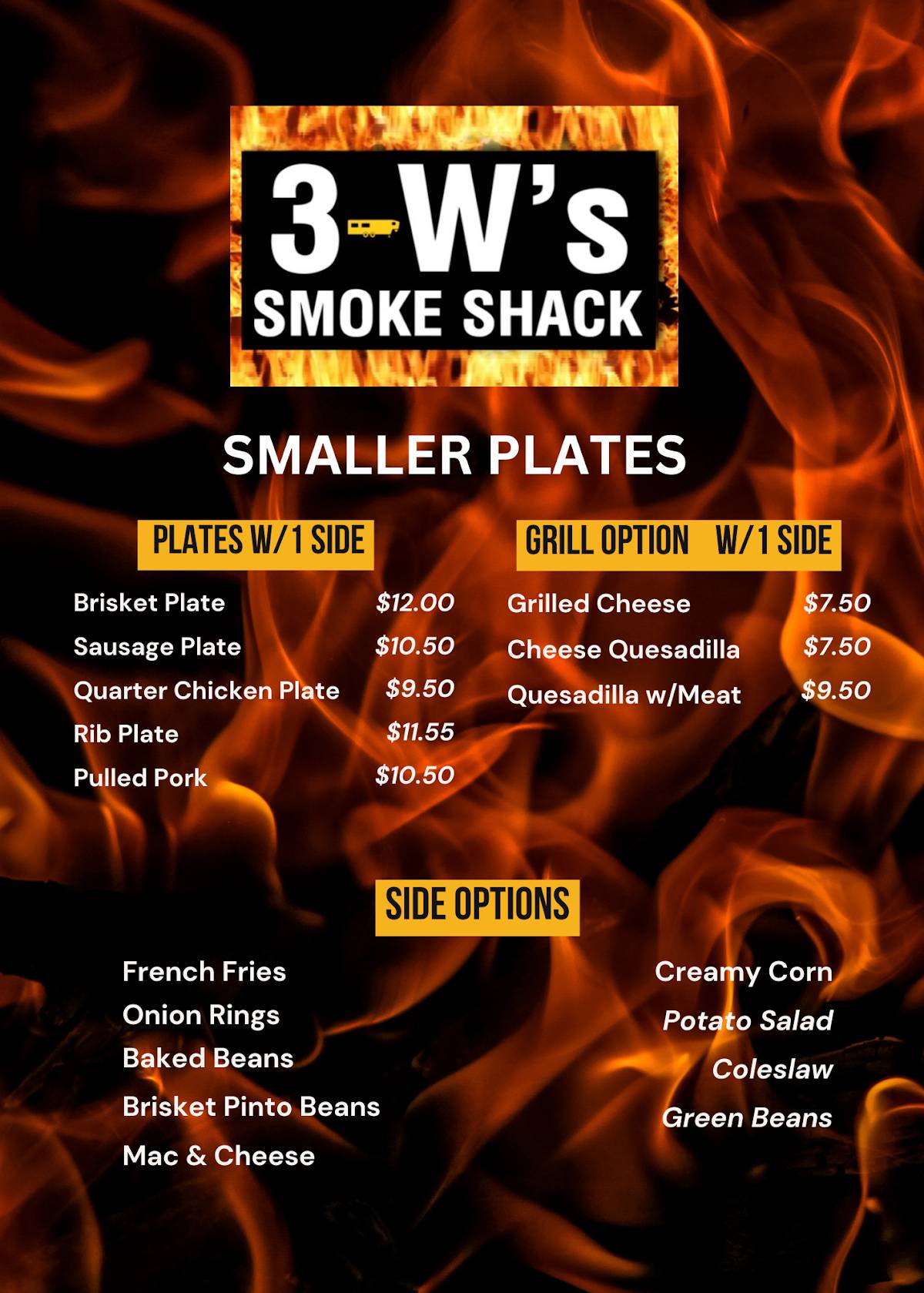 3-W's Smoke Shack меню