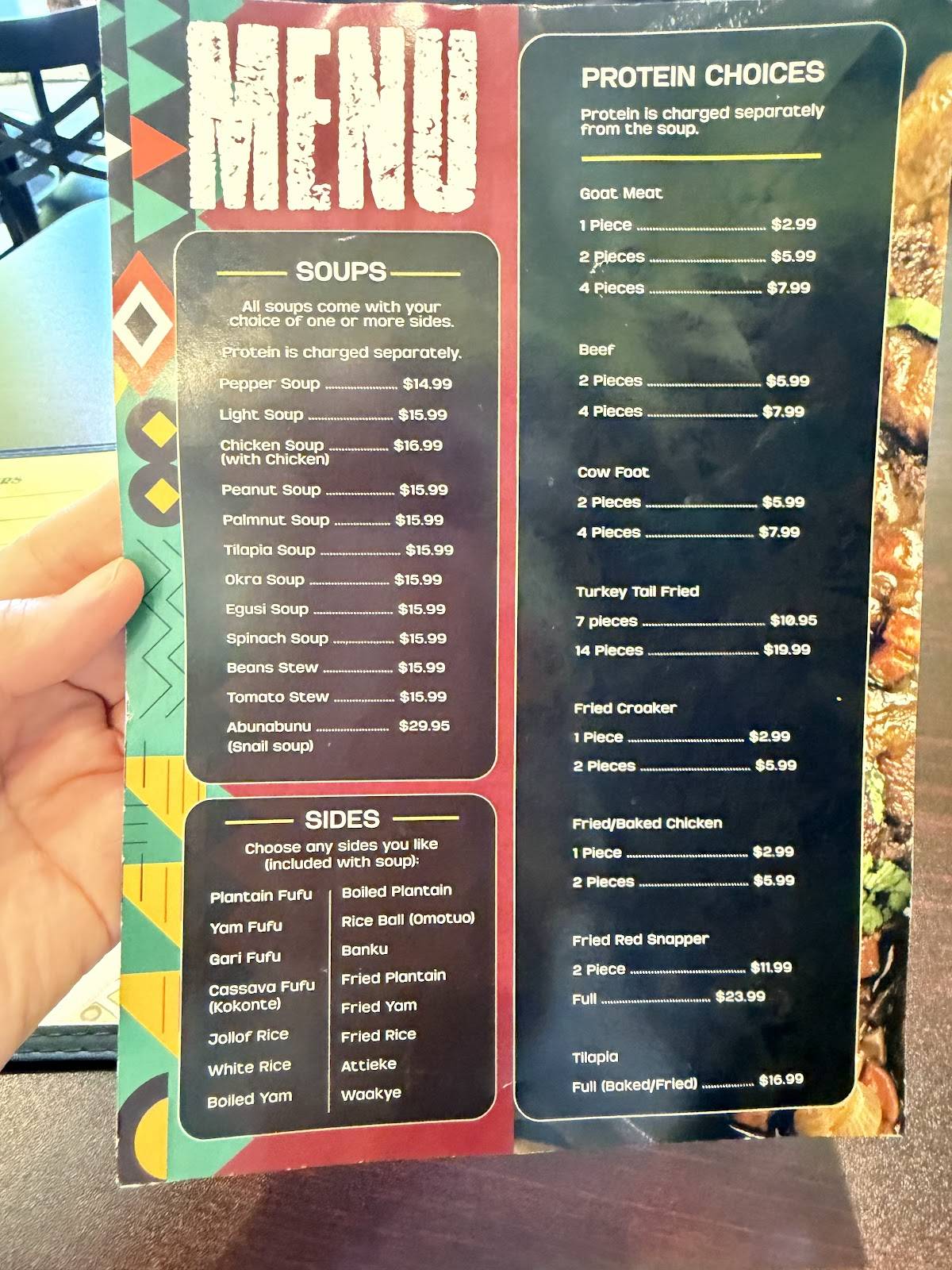 AKWAABA Restaurant меню