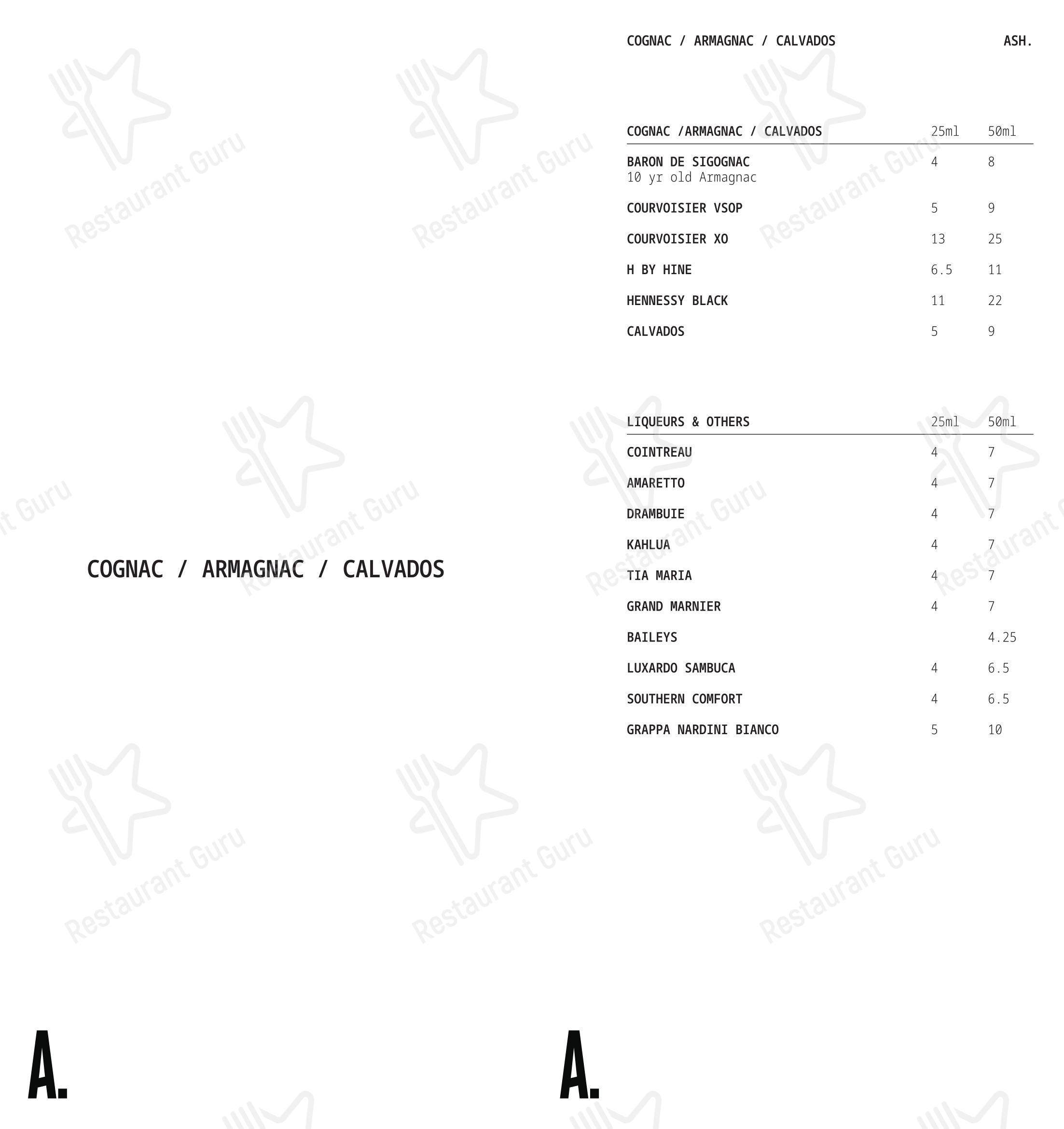 ASH в Бирмингеме - Lunch Menu