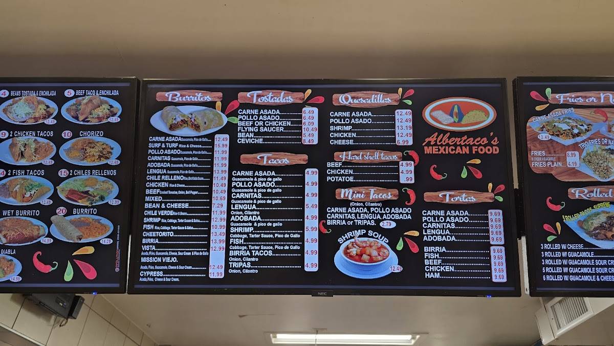 Albertaco's Mexican Food меню