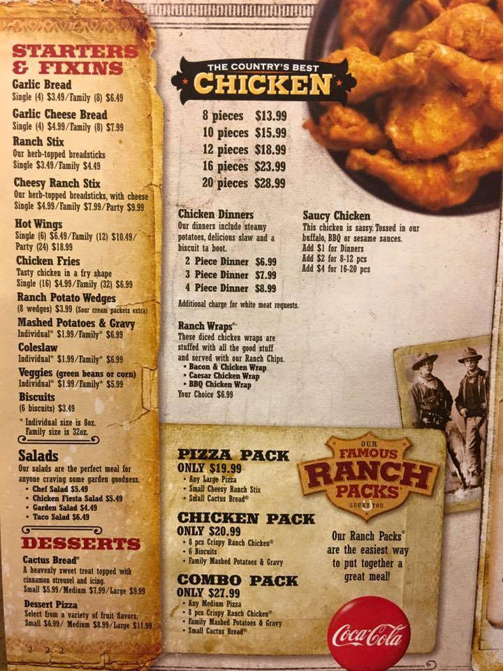Pizza Ranch меню