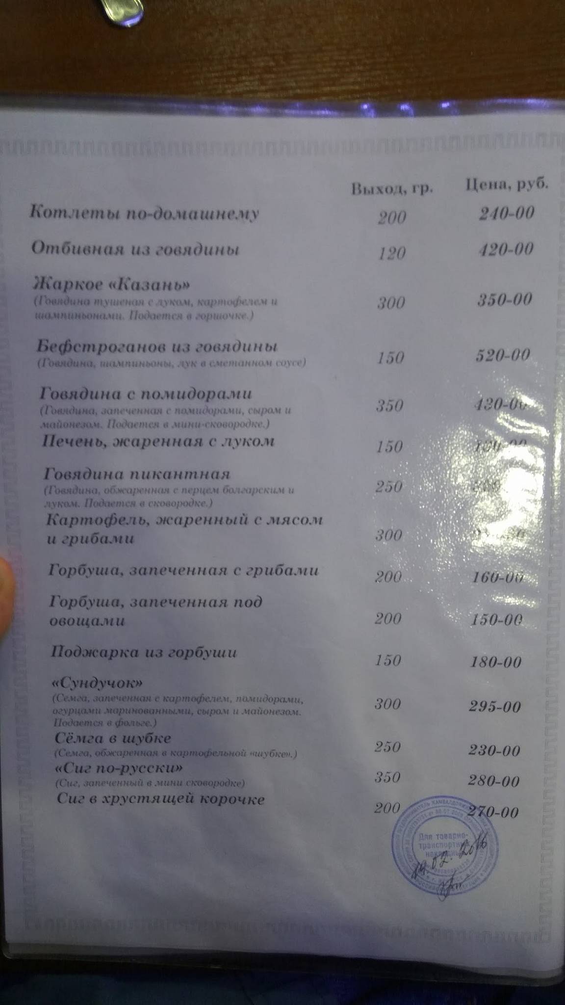 Амритта меню