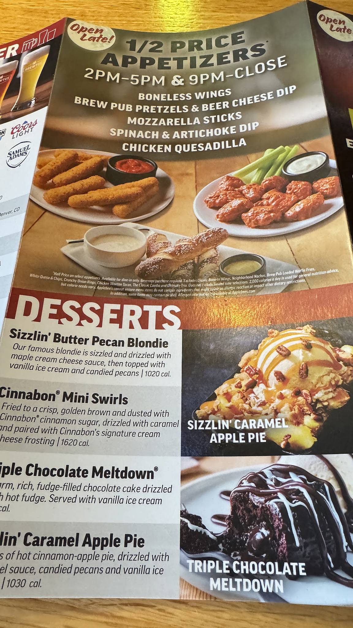 Applebee's Grill + Bar меню