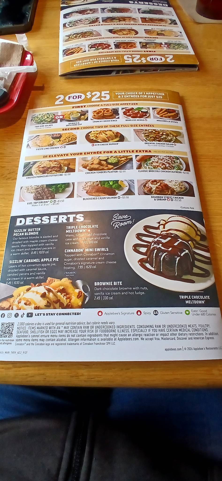 Applebee's Grill + Bar меню