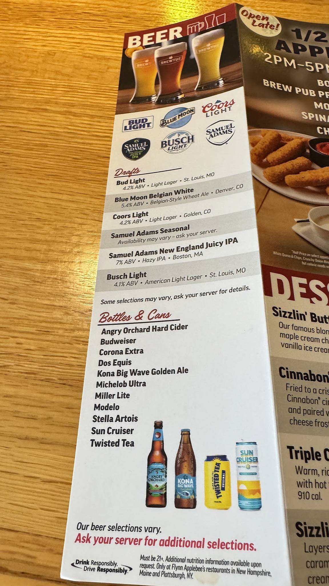 Applebee's Grill + Bar меню