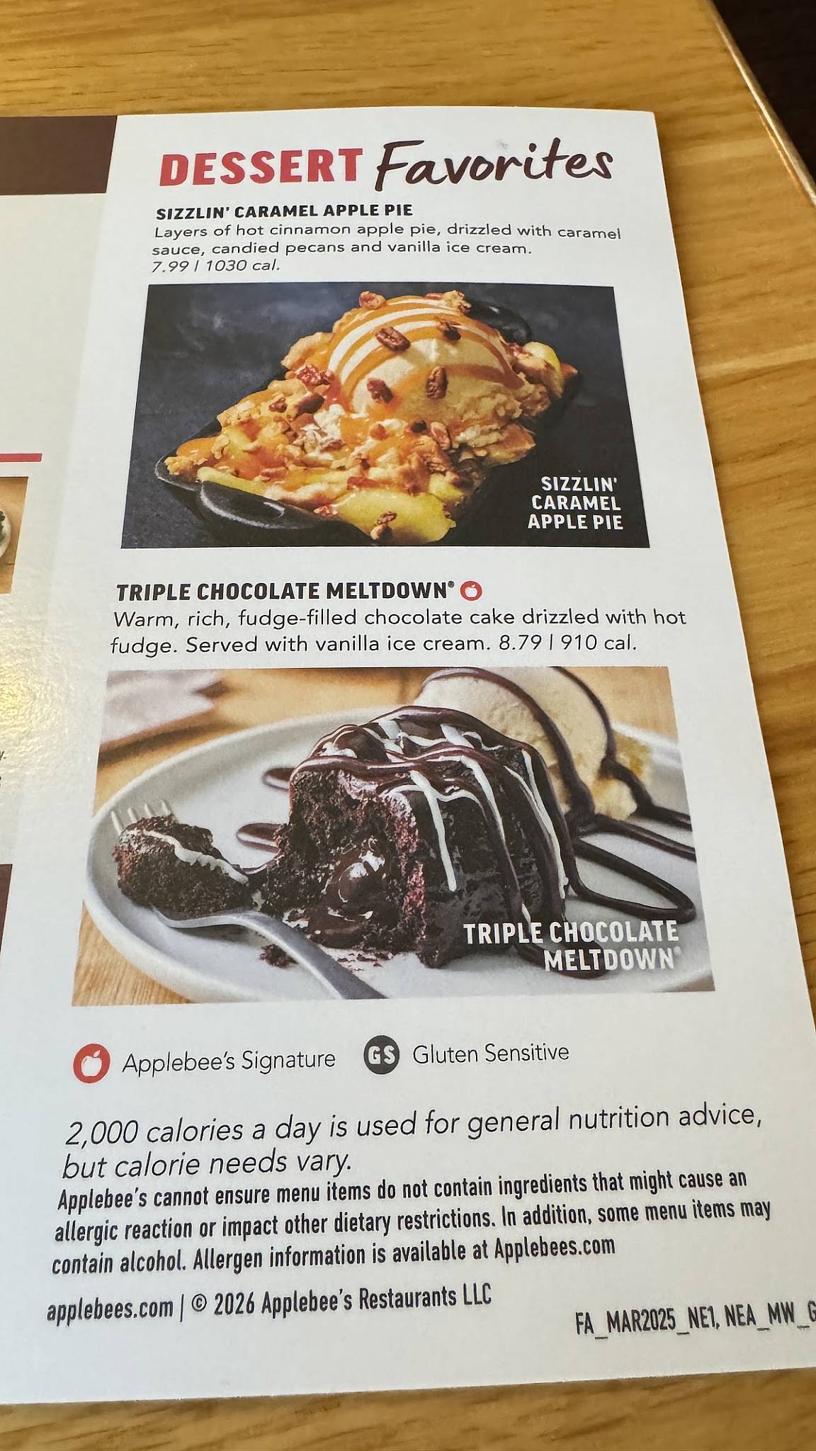Applebee's Grill + Bar меню