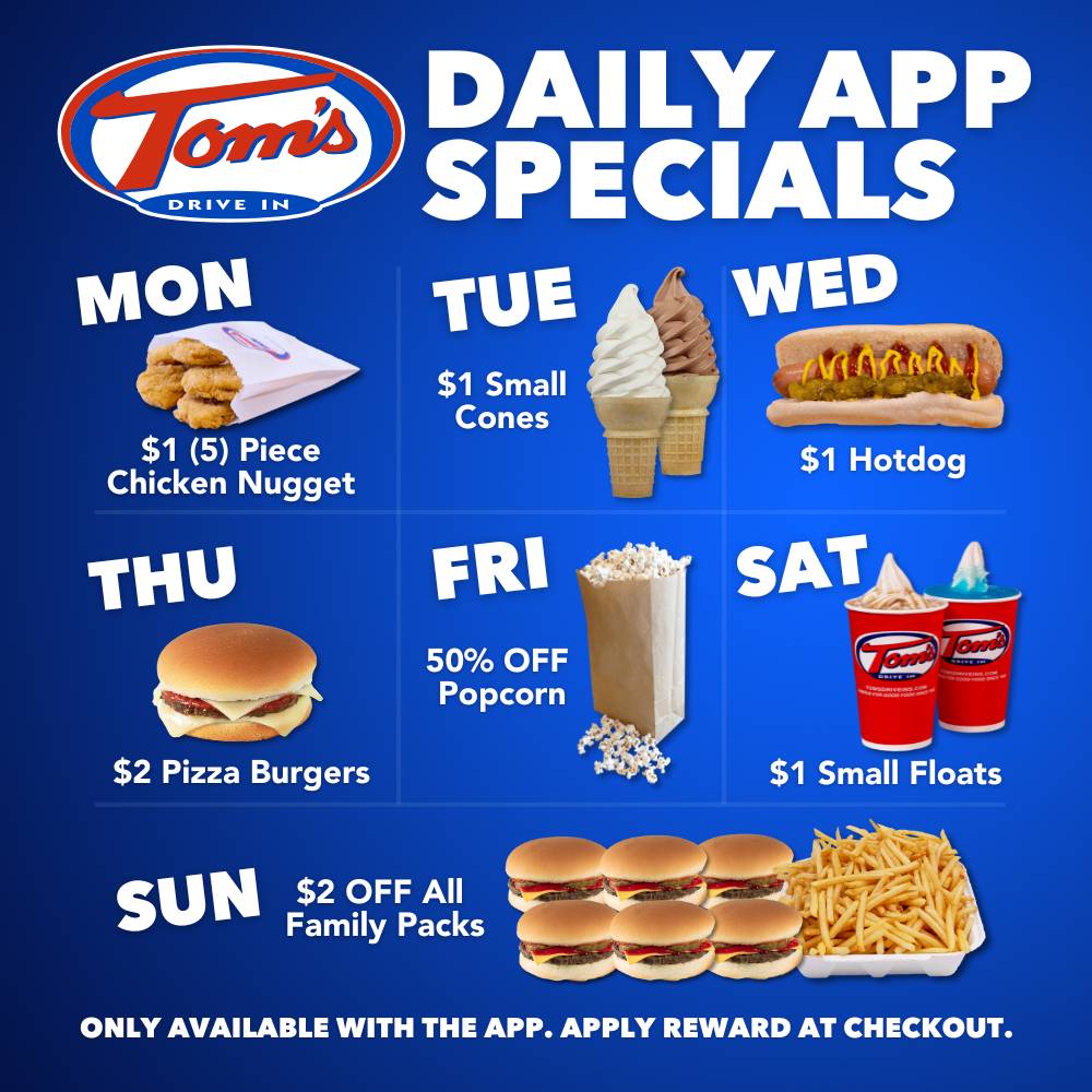 Tom's Drive In меню