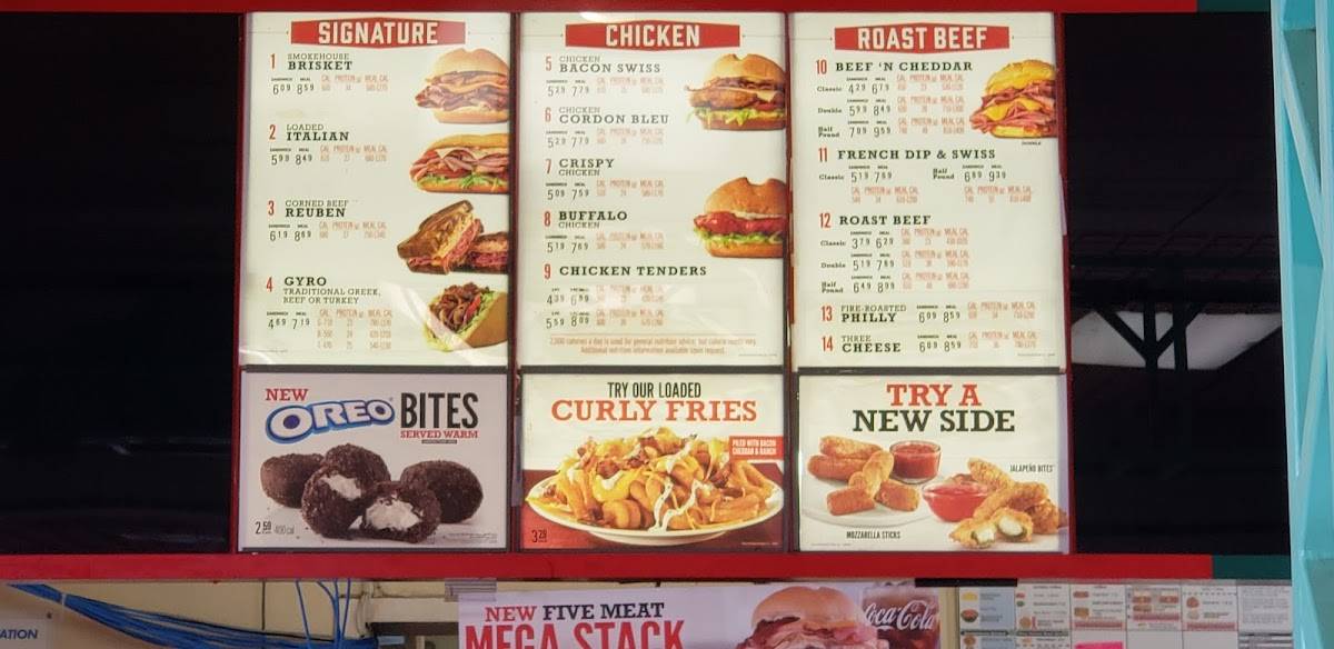 Arby's меню