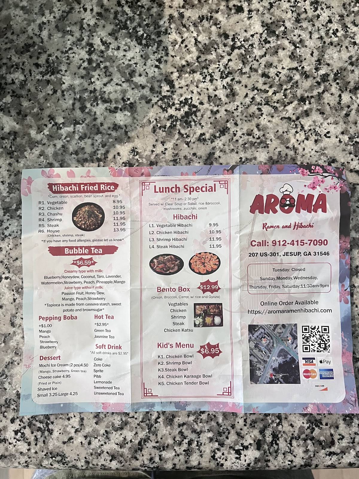 Aroma Ramen & Hibachi меню