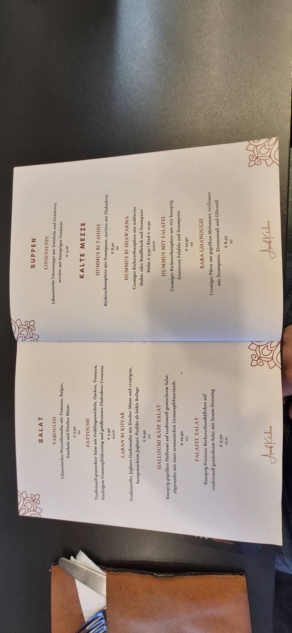 Assaf kitchen меню