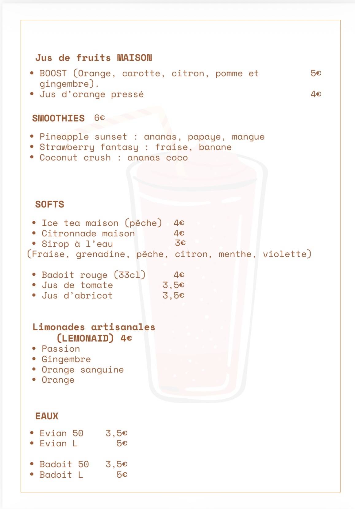 BF Brunch & Coffee меню