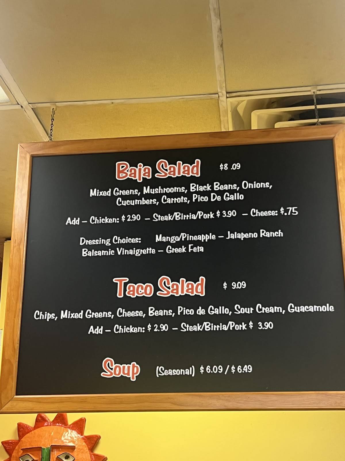 Baja Burrito меню