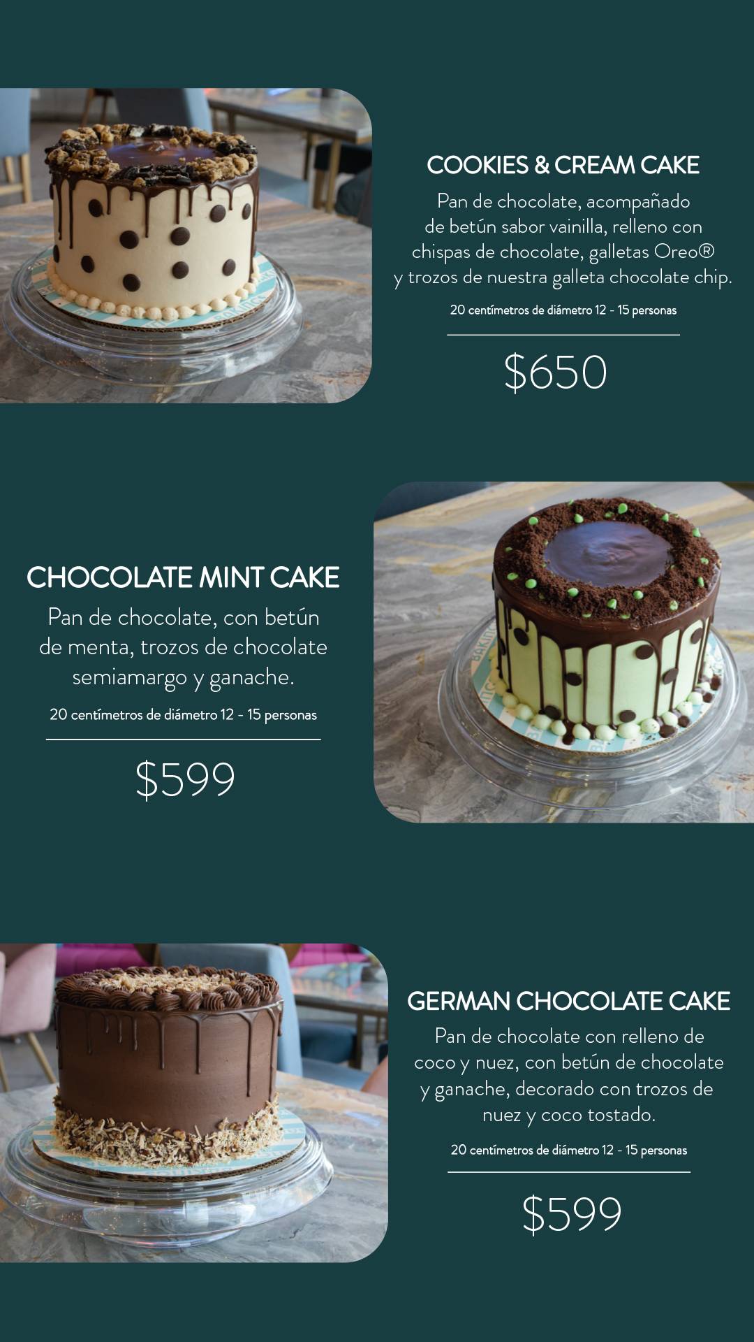 Bakings Pastelería Torreón Pasteles, Brownies, Postres, Galletas y Cupcakes меню