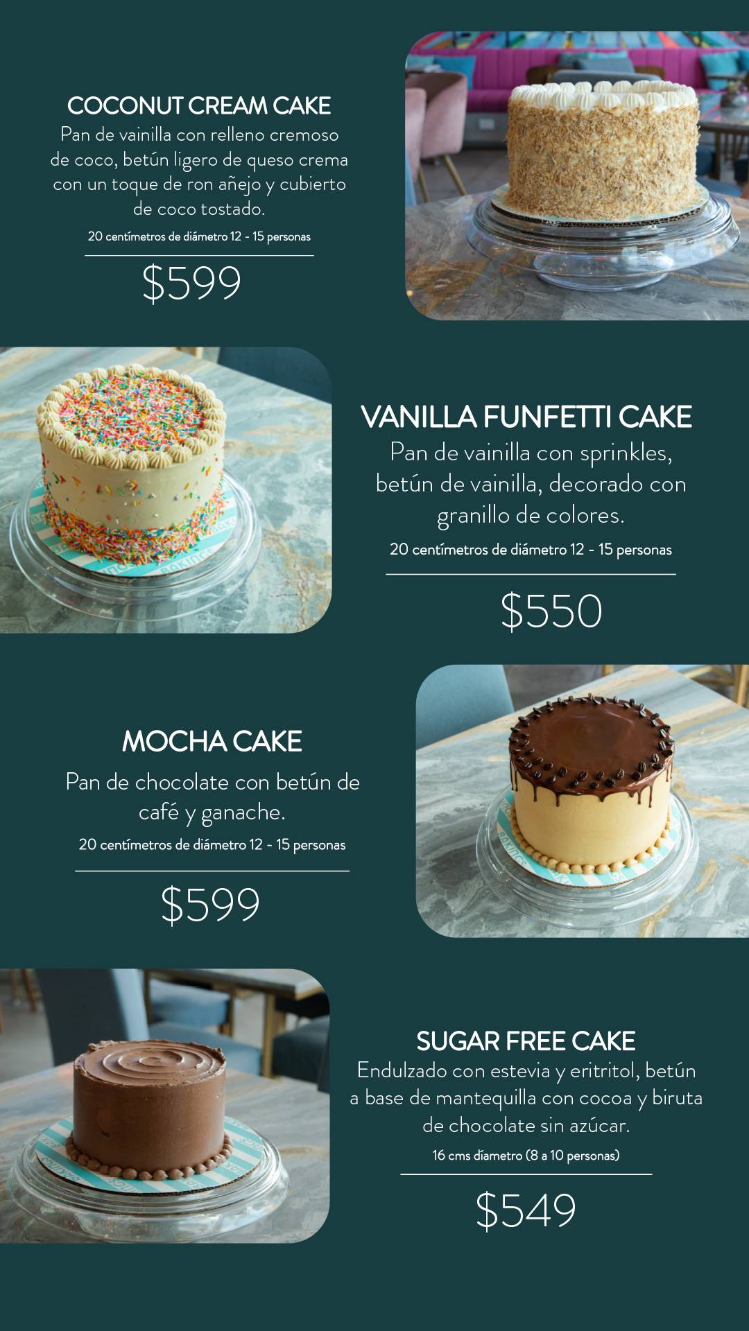 Bakings Pastelería Torreón Pasteles, Brownies, Postres, Galletas y Cupcakes меню