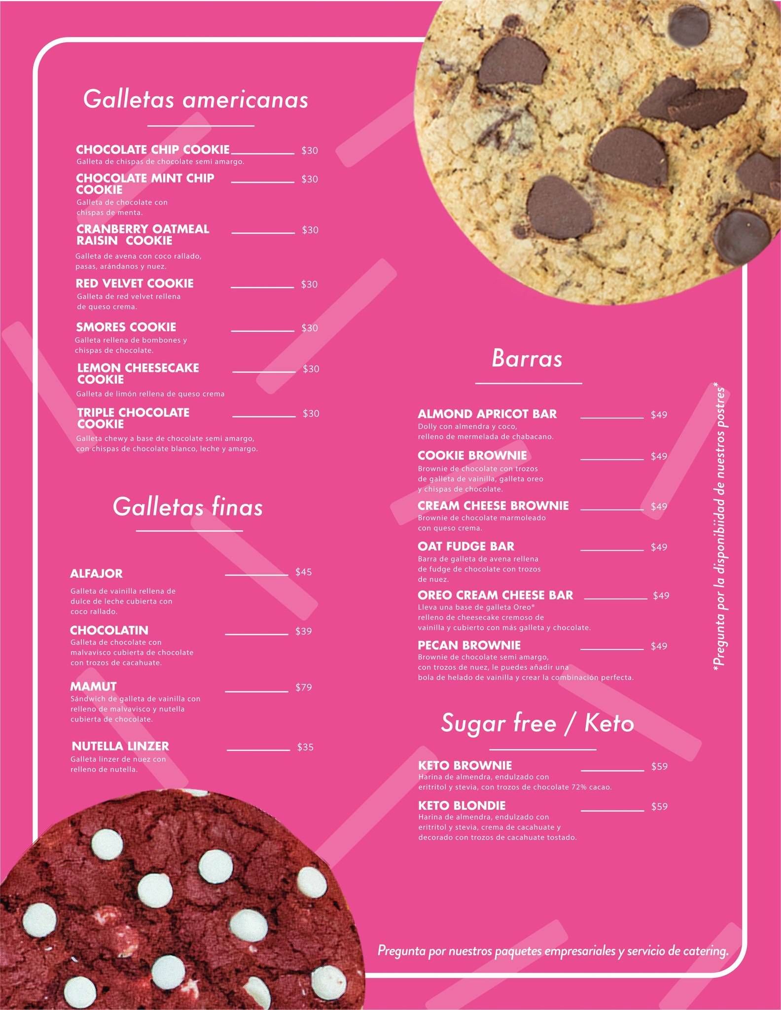 Bakings Pastelería Torreón Pasteles, Brownies, Postres, Galletas y Cupcakes меню