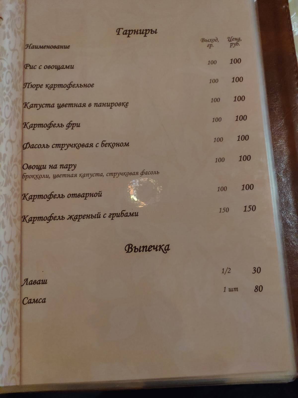 Балетон меню