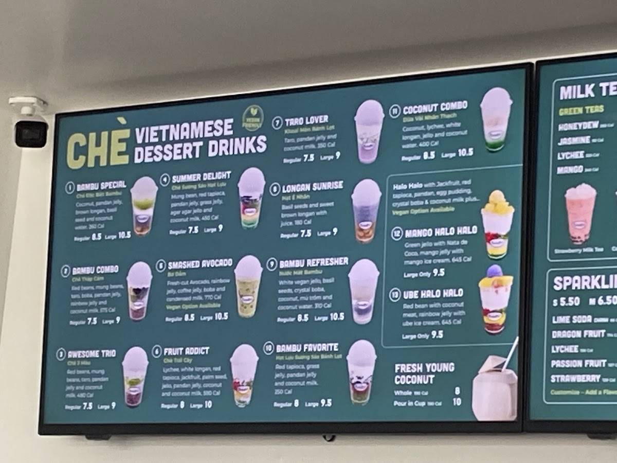Bambu Desserts Drinks меню