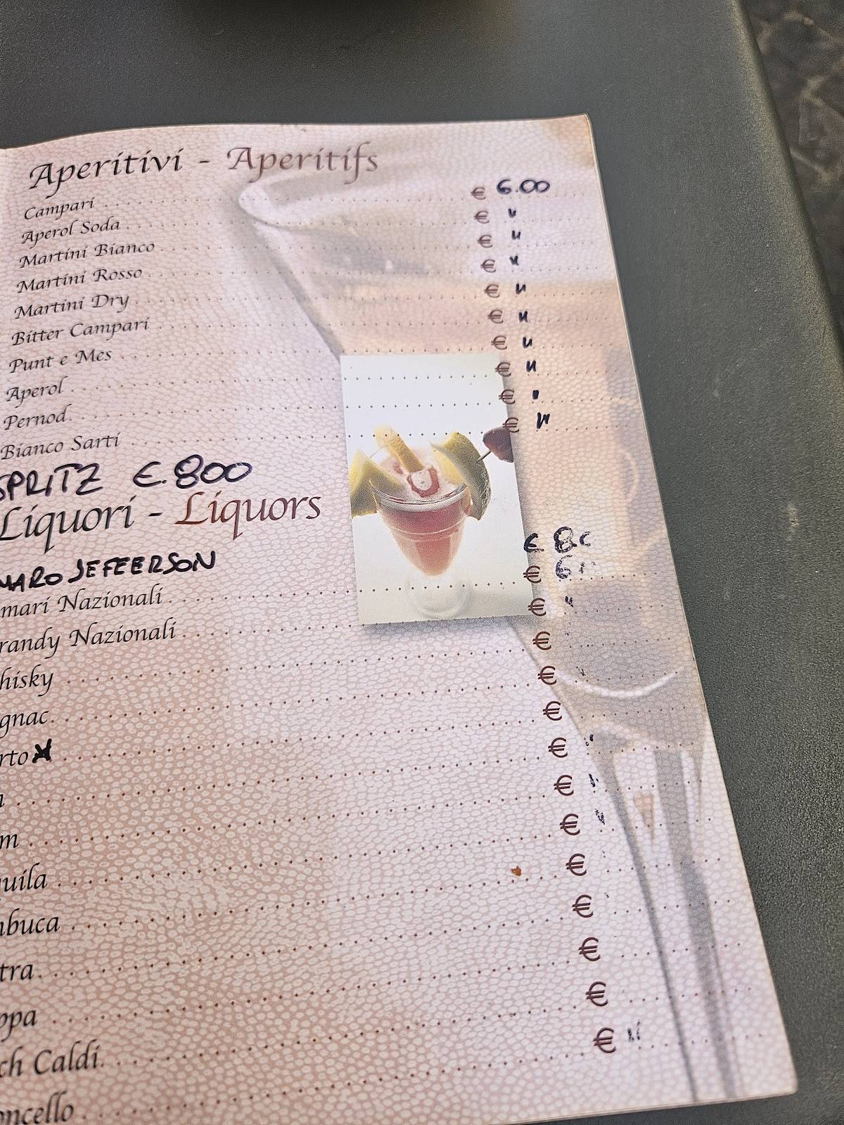 Bar Gambero меню