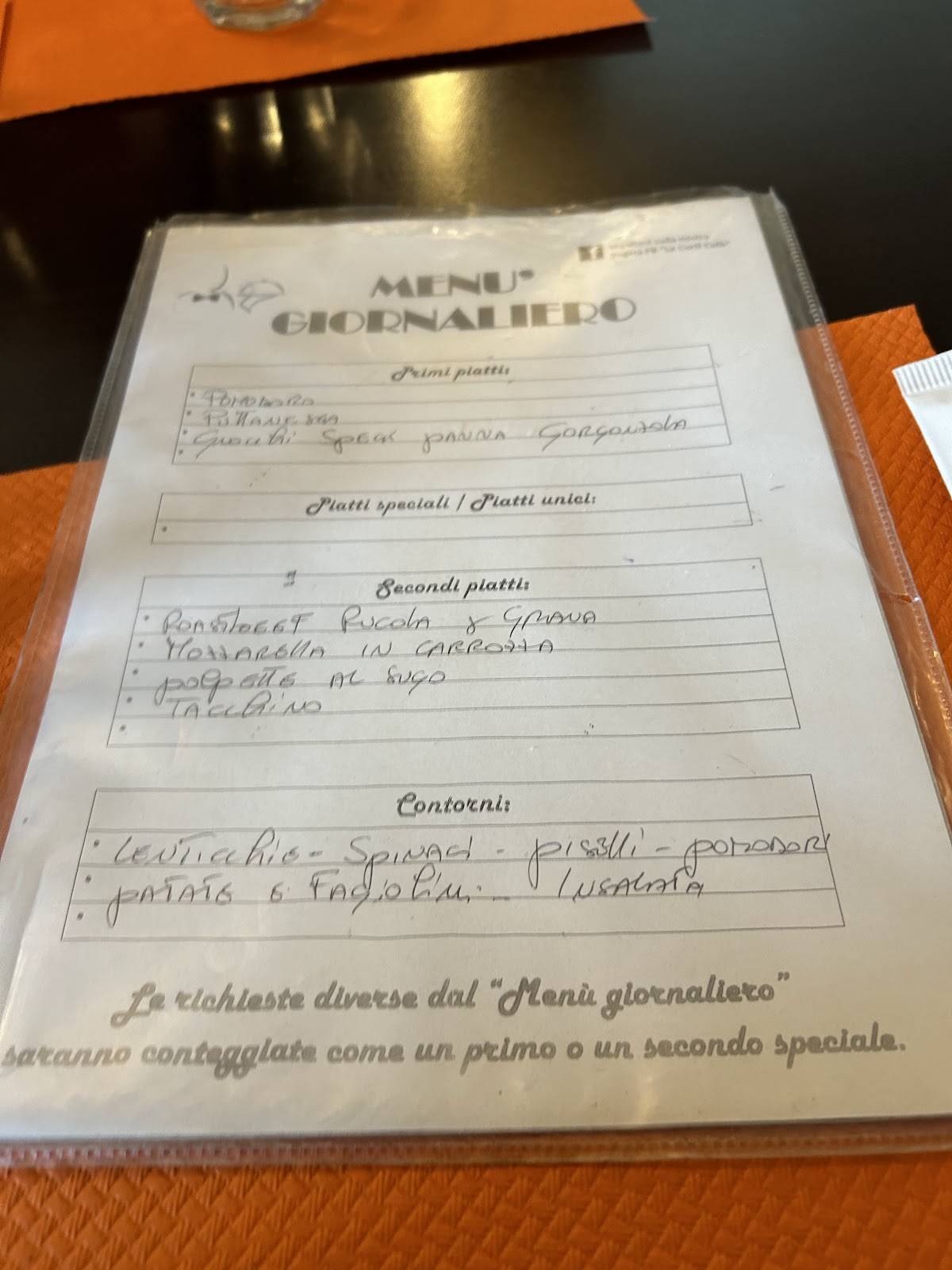 Bar Le Corti меню